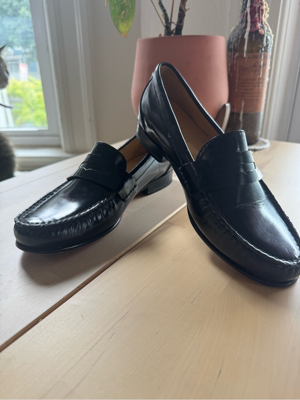 Cole Haan Black Leather Women's Penny Loafers